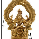Brass Raj Matangi Devi Idol, Handcrafted Tantric Mahavidya Uchchhishta Chandalini Murti for Home Temple & Puja, 16cm, Pital Vigraha, Gold, 6.5 Inch, 1 Piece