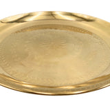 Handcrafted Brass Pooja Thali, Traditional Peetal Aarti Plate, Temple Pittal Puja Thambalam, Hitale Pitala Worship Thali, Gold, 13.39 Inch, 1 Piece