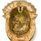 Handmade Brass Shiva Face, Peetal Bhairava Mask, Pital Mahadev Mukha Wall Hanging, Rudra Shankara Nataraja Decor, Gold, 8.5 Inch, 1 Piece