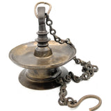 Antique Brass Hanging Lamp, Peetal Pital Temple Lantern, Traditional Pittal Ceiling Light for Pooja Room, Handcrafted Velli Brass Hanging Diya,Brown, 6 Inch, 1 Piece
