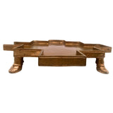 Bhunes Bronze Panchaloha Abhishek Patra Plate | Sacred Somasutra Peetam | Handmade Traditional Mandapam Chowki for Temple and Pooja | Ritual Shower Platform | Panchaloha Deity Base Stand, Brown, 12 Inch, 1 Piece