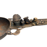 Bhunes Brass Teertha Spoons, Achamani Spoon For Havan, Spoons,Brown, 3.5 Inch, 1 Piece