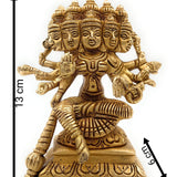 Brass Gayatri Devi Idol | Vedamata Gayathri Murti | Panchamukhi Savitri Mata Statue for Puja & Home Temple,Gold, 5 Inch, 1 Piece