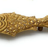 Brass Aarthi Lamp for Lakshmi Murugan Temple, Handcrafted Kuthu Vilakku Puja Deepam, Pital Oil Diya for Pooja, Gold, 11 Inch, 1 Piece