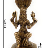Brass Mariamman Idol Mariyamma Muthu Mariamman Yellamma Devi Statue, Peetal Amman Murti, Handcrafted Hindu Goddess Shakti Figurine,Gold, 5 Inch, 1 Piece