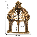 Bhunes Brass Prabhavali Frame Arch Wall Hanging for Temple and Home Decor – Prabhawal with Kirtimukha & Sheshnag for Deity | Prabhaval for Pooja Room, Gold, 10.5 Inch, 1 Piece