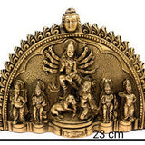 Brass Durga Devi Idol – Mahishasura Mardini | Adi Shakti | Amba | Bhavani | Antique Finish Shakti Murti for Home, Temple & Navratri Pooja ,Gold, 7 Inch, 1 Piece