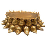 Brass Lotus Shaped Pooja Chowki for Kalash and Deity | Handcrafted Mandir Bajot | Big Kamal Sinhasan Stand | Devotional Brass Platform for Temple, Home Decor, Rituals