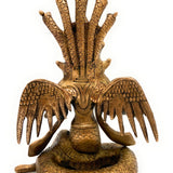 Brass Nagkanya Idol, Peetal Naga Kanya Nagini Manasa Devi Murti, Antique Nag Devi Sarpa Kanya Statue for Pooja, Home Decor & Gifts, Gold, 9 Inch, 1 Piece
