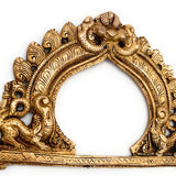 Bhunes Brass Prabhavali Arch Wall Hanging – Prabhawali Frame for Temple, Home Decor & Deity | Traditional Prabhaval with Aura Backplate for Mandir & Pooja Room, Gold, 6 Inch, 1 Piece
