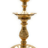 Brass Ganesh Oil Lamp Vinayaka Deepam, Ganesha Diya, Pillayar Vilakku, Ganapati Deepak, Peetal Vigneshwara Vilakku,Gold, 14.5 Inch, 1 Piece