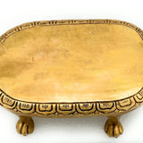Brass Handcrafted Pooja Chowki, Traditional Peetha Sinhasan for Idols, Mandir & Kalash Stand, Gold, 2.5 Inch, 1 Piece