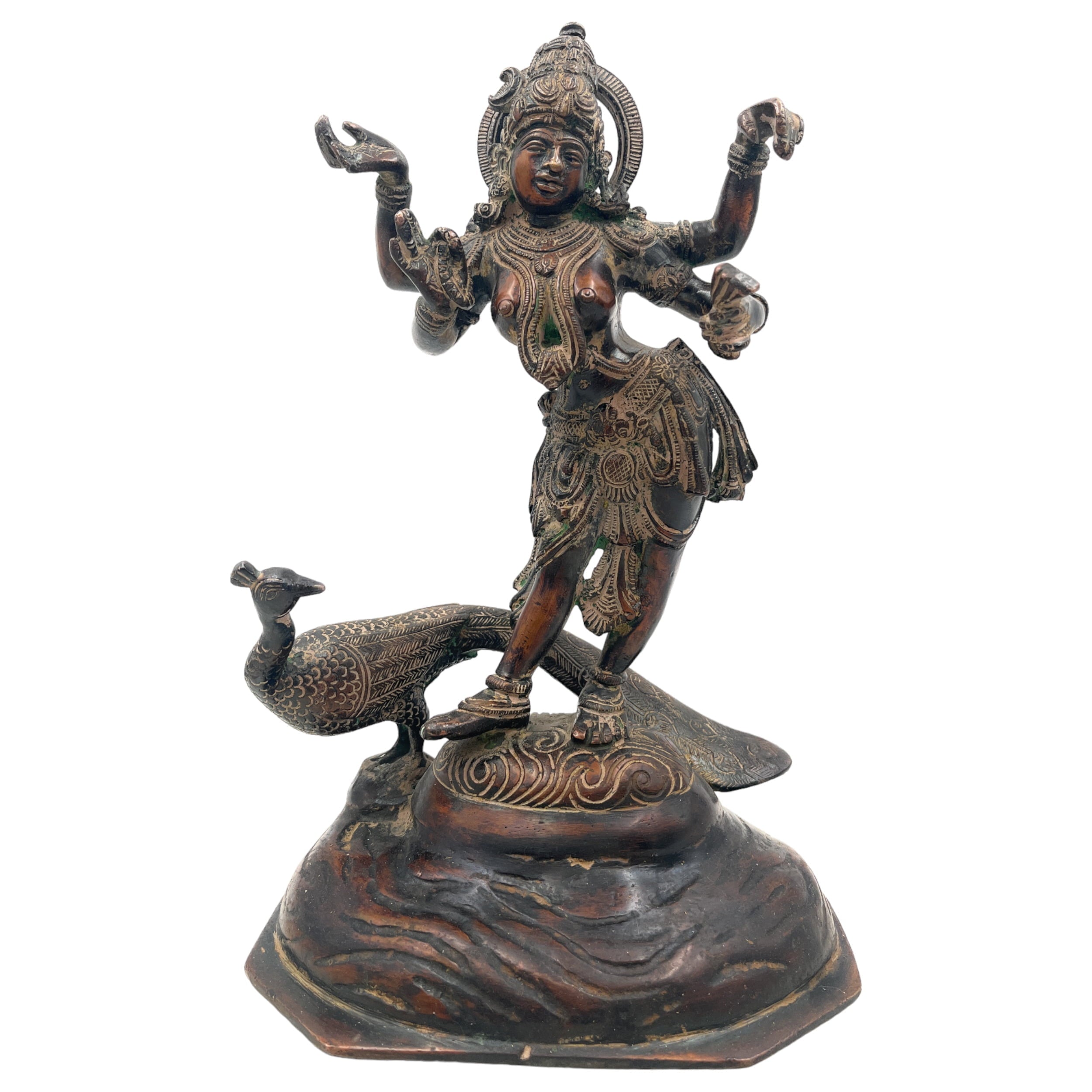 Brass Goddess Saraswati Idol, Sarasvati Murti, Vidya Devi Figurine, Saraswathi Vigraha For Puja And Home Decor
