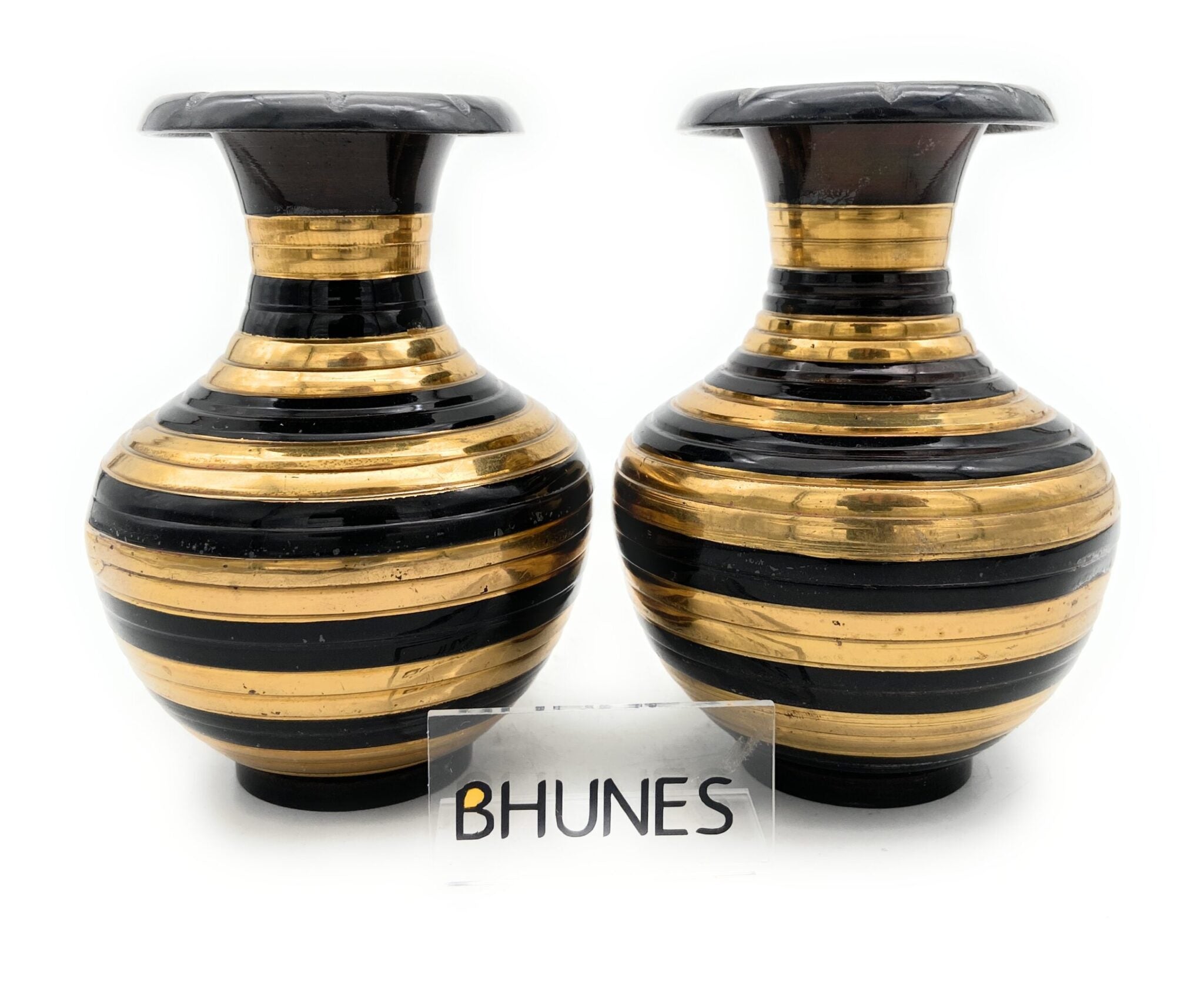 Brass Vases | Flower | Brass | Phooladaan | Vas | Vaz | Brass Vases For Home | Beautiful Vase | Brass Vase | Flower Vase - Set Of 2