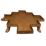 Bhunes Bronze Panchaloha Abhishek Patra Plate | Sacred Somasutra Peetam | Handmade Traditional Mandapam Chowki for Temple and Pooja | Ritual Shower Platform | Panchaloha Deity Base Stand, Brown, 12 Inch, 1 Piece