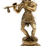 Brass Krishna Idol | Gopal Murti | Balakrishna Vigraham | Radha Krishna Statue | Kanhaiya Murti for Pooja, Temple & Home Decor,Gold, 11 Inch, 1 Piece