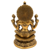 Handcrafted Brass Maha Lakshmi Idol | Shri Laxmi Devi Murti | Mahalakshmi | Padmavati | Kamala | Ashta Lakshmi Statue for Pooja, Home Temple & Decor,Gold, 9.5 Inch, 1 Piece