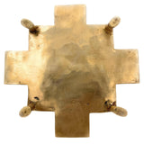 Bhunes Brass Abhishek Patra Plate | Somasutra Ritual Shower Peetam | Handcrafted Brass Mandir Chowki for Pooja, Gold, 12 Inch, 1 Piece