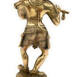 Brass Krishna Idol | Gopal Murti | Balakrishna Vigraham | Radha Krishna Statue | Kanhaiya Murti for Pooja, Temple & Home Decor,Gold, 11 Inch, 1 Piece