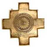 Bhunes Brass Abhishek Patra Plate | Somasutra Ritual Shower Peetam | Handcrafted Brass Mandir Chowki for Pooja, Gold, 12 Inch, 1 Piece