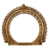 Bhunes Brass Round Prabhavali for Home Temple Decor – Traditional Deity Arch Frame, Wall Hanging Pooja Backdrop, Mandir Aura Arch, Gold, 9 Inch, 1 Piece