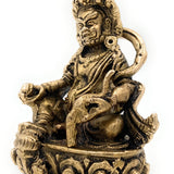 Brass Lord Kubera Idol | Kuber Murti | Kuvera Statue | Dhanapati Vaisravana Sculpture | God of Wealth Pooja Vigraham for Home, Temple & Vastu Decor,Gold, 4.5 Inch, 1 Piece