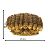 Brass Ravana Head Idol | Ten-Headed Dashanana Murti | Lankesh Statue | MahaRavana Figurine | Dashagriva Idol for Home, Temple & Pooja Decor,Gold, 6.5 Inch, 1 Piece