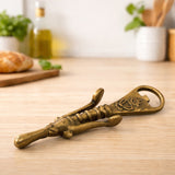 Bhunes Brass Bastar Art Bottle Opener, Tribal Handmande Opener,Gold, 8.5 Inch, 1 Piece