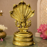 Brass Lord Narasimha on Sheshnag Idol