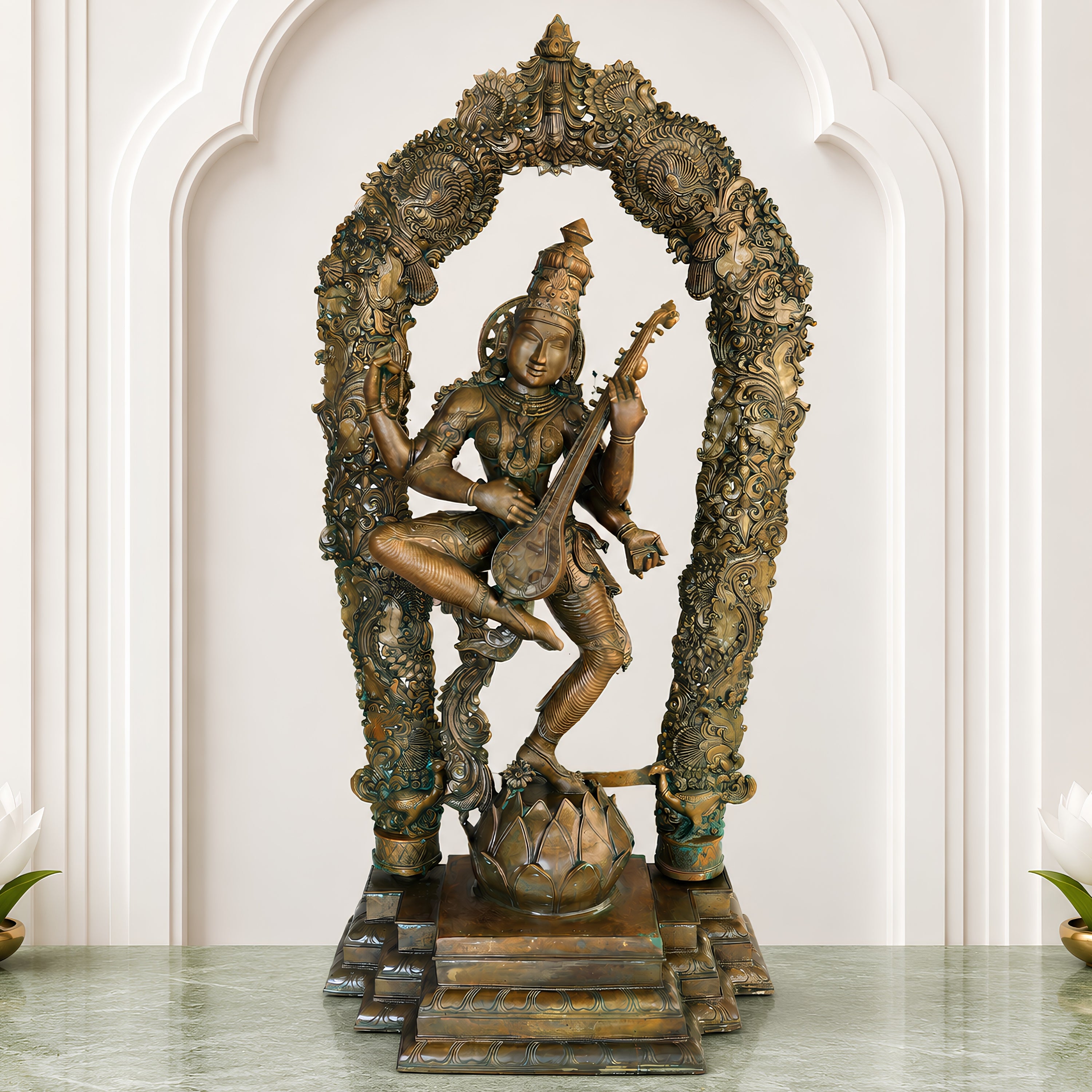 Bronze Saraswati Sculpture