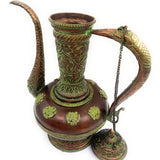 Bhunes Brass, Surahi, Suraahee, Ewer, Pitcher, Kettle, Ketalee, Kettledrum, Jar, Pot, Surai, Jug, Showpeice, Brass Decoratives, Gift, Home Decor,Brown, 13.5 Inch, 1 Piece