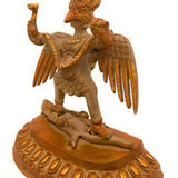 Handcrafted Brass Garuda Vahana Idol – Vishnu Vahana Suparna Pakshiraja Statue for Pooja, Home Temple & Decor, Gold, 7 Inch, 1 Piece