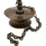 Antique Brass Hanging Lamp, Peetal Pital Temple Lantern, Traditional Pittal Ceiling Light for Pooja Room, Handcrafted Velli Brass Hanging Diya,Brown, 6 Inch, 1 Piece