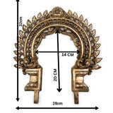 Bhunes Brass Handmade Prabhavali Arch Frame for Deity – Wall Hanging Prabhawali Prabhaval for Temple, Home Decor & Pooja Backdrop | 1.8 KG Traditional Brass Arch, Gold, 13 Inch, 1 Piece