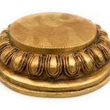 Brass Chowki Bajot Peetha Aasan for Pooja | Handmade Singhasan Stand for Kalash, Deity, Idols | Traditional Mandir Pedestal Platform for Temple & Home Decor, Gold, 1.5 Inch, 1 Piece