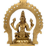 Handcrafted Brass Maha Lakshmi Idol with Prabhavali – Shri Laxmi | Kamala | Padma | Ashta Lakshmi | Pital Murti for Pooja, Home Temple & Decor, Gold, 7.5 Inch, 1 Piece
