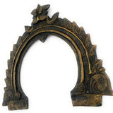 Bhunes Brass Antique Prabhavali Frame – Temple Arch Wall Hanging Prabhawali for Deity | Prabhaval Backplate for Home Mandir & Spiritual Decor, Gold, 8 Inch, 1 Piece