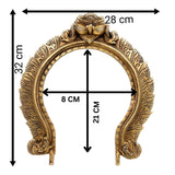 Bhunes Traditional Brass Prabhavali for Home Temple & Wall Decor – Decorative Arch Backdrop for God Idols | Handcrafted Deity Aura Frame, Gold, 13 Inch, 1 Piece