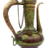 Bhunes Brass, Surahi, Suraahee, Ewer, Pitcher, Kettle, Ketalee, Kettledrum, Jar, Pot, Surai, Jug, Showpeice, Brass Decoratives, Gift, Home Decor,Brown, 13.5 Inch, 1 Piece