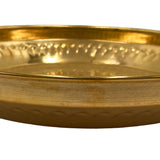 Handcrafted Brass Pooja Thali Peetal Aarti Plate Pittal Puja Thambalam Traditional Pital Worship Thali,Gold, 11.02 Inch, 1 Piece