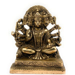 Panchamukhi Hanuman Brass Idol | Bajrangbali | Anjaneya | Maruti | Vayuputra | Mahavira | Handmade Hindu God Statue for Pooja & Home Decor