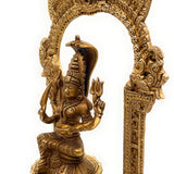 Brass Mariamman Idol, Handcrafted Mariyamma Vigraham, Samayapuram Muthu Mariamman Statue, Renuka Yellamma Devi Murti,Gold, 12 Inch, 1 Piece