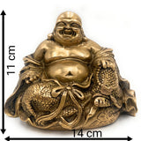 Handcrafted Brass Kubera Idol | Kuber Kuvera Dhanapati Vaisravana Murti | God of Wealth Statue Vigraha for Pooja, Temple, Home Decor & Gifts,Gold, 4.5 Inch, 1 Piece