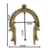 Bhunes Brass Small Prabhavali Frame Arch – Wall Hanging Prabhawal for Mandir, Prabhawali Backplate for Deity Idol, Prabhaval Pooja Decor for Temple & Home, Gold, 7.5 Inch, 1 Piece