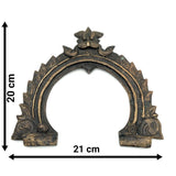 Bhunes Brass Antique Prabhavali Frame – Temple Arch Wall Hanging Prabhawali for Deity | Prabhaval Backplate for Home Mandir & Spiritual Decor, Gold, 8 Inch, 1 Piece