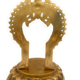 Brass Peeta With Prabhavali Idol, Pital Prabhai Peetha, Hindu Temple Murti Base, Handmade Peetal Prabhavali Chowki,Gold, 8 Inch, 1 Piece