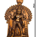 Brass Veerabhadreshwara Idol | Veerbhadra Swami Murti, Veerabhadra Mahadev Statue, South Indian Pooja Vigraha, Peetal Pratima for Home Temple & Decor, Gold, 11.5 Inch, 1 Piece