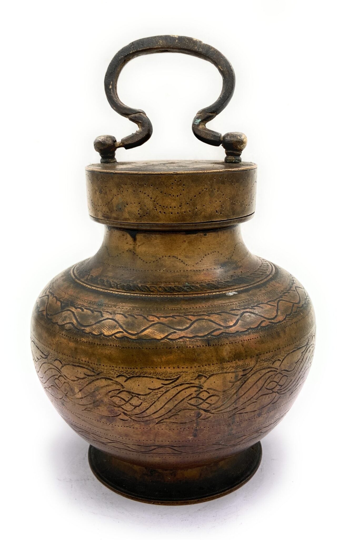 Brass Antique Kamandal | Stoup | Gangajali With 1 Litre Capacity
