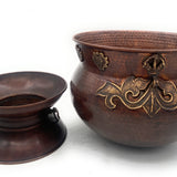 Bhunes Brass Decor Bowl Bowls Pittal Ka Katora With Stand,Brown, 8.5 Inch, 1 Piece