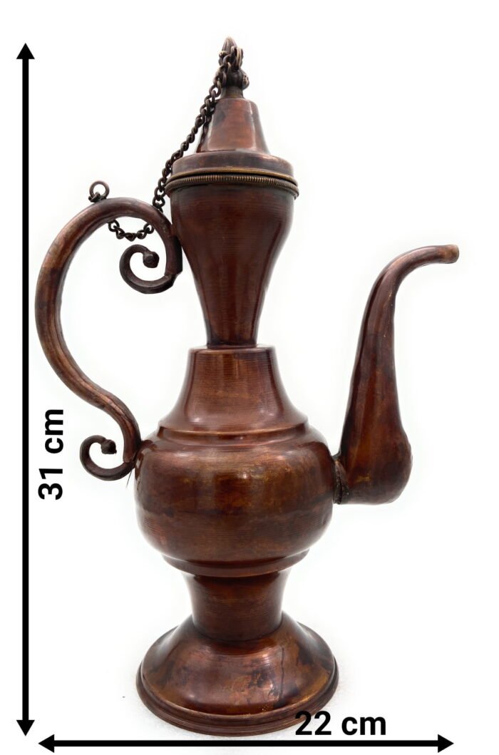 bhunes brass, surahi, suraahee, ewer, pitcher, kettle, ketalee, kettledrum, jar, pot, surai, jug, showpeice, brass decoratives, gift, home decor,brown, 12.5 inch, 1 piece